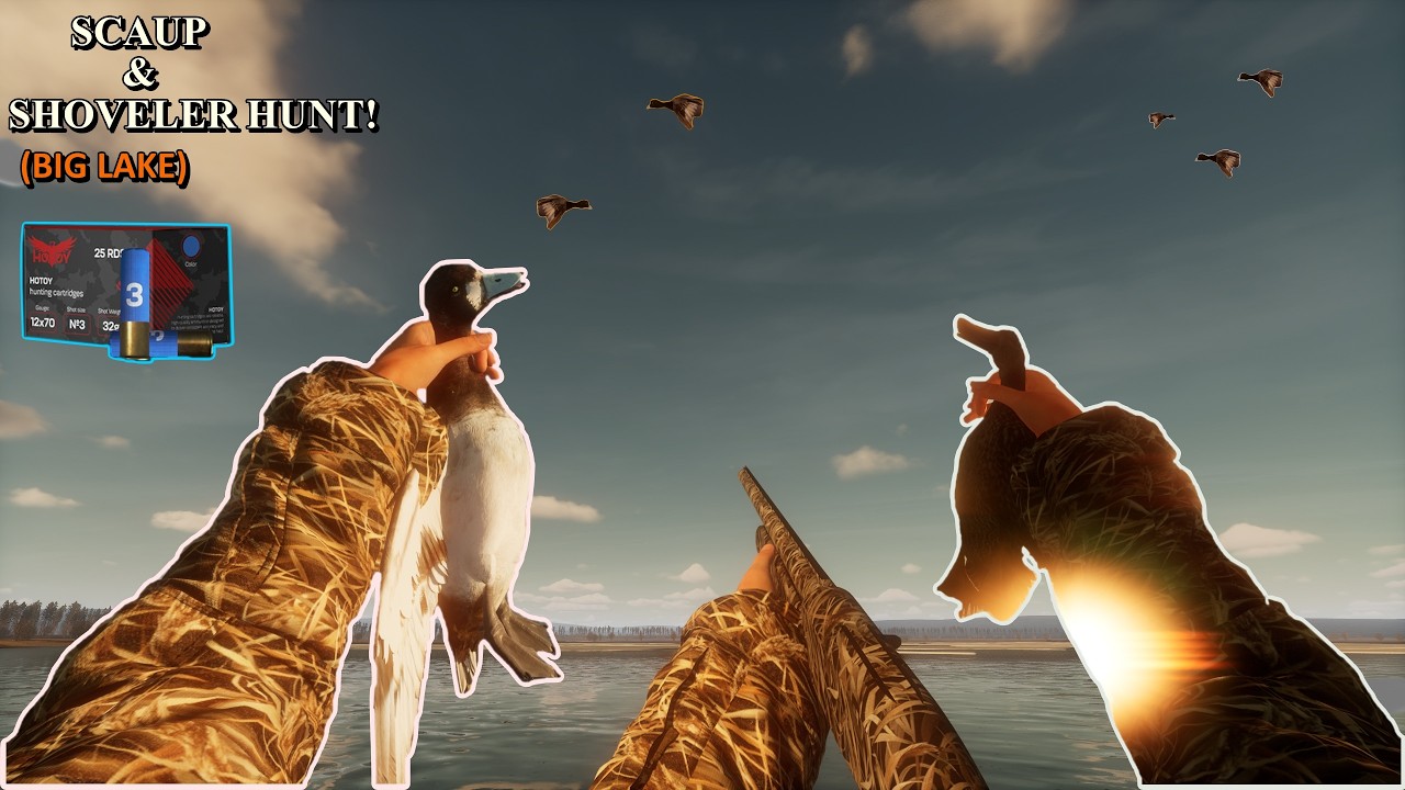 Bult Hunting Simulator - Hunting Diving Ducks! Scaup & Shoveler On The Big Lakes! FEATHER MADNESS...