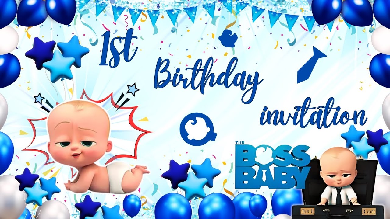 Latest Boss Baby Theme Birthday Invitation Video #viralvideo