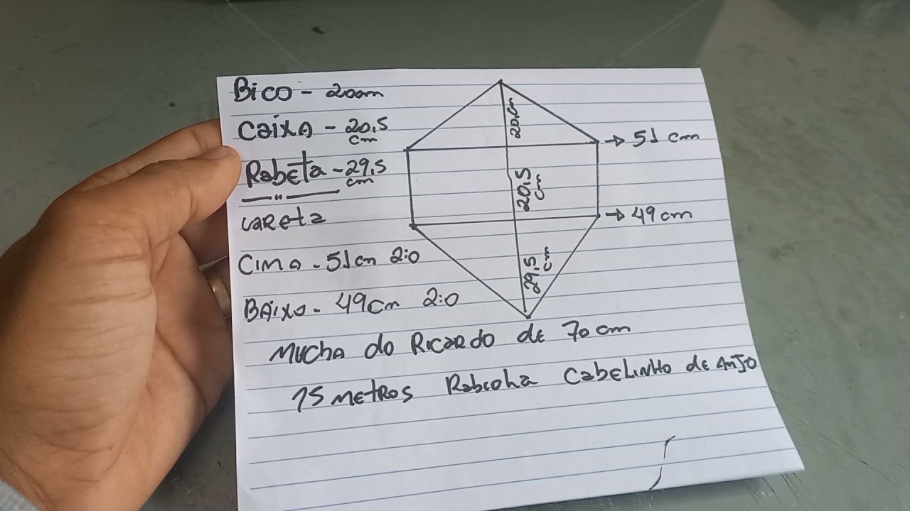 Pipa mucha de 70  Medidas do mucha do Ricardo 🪁