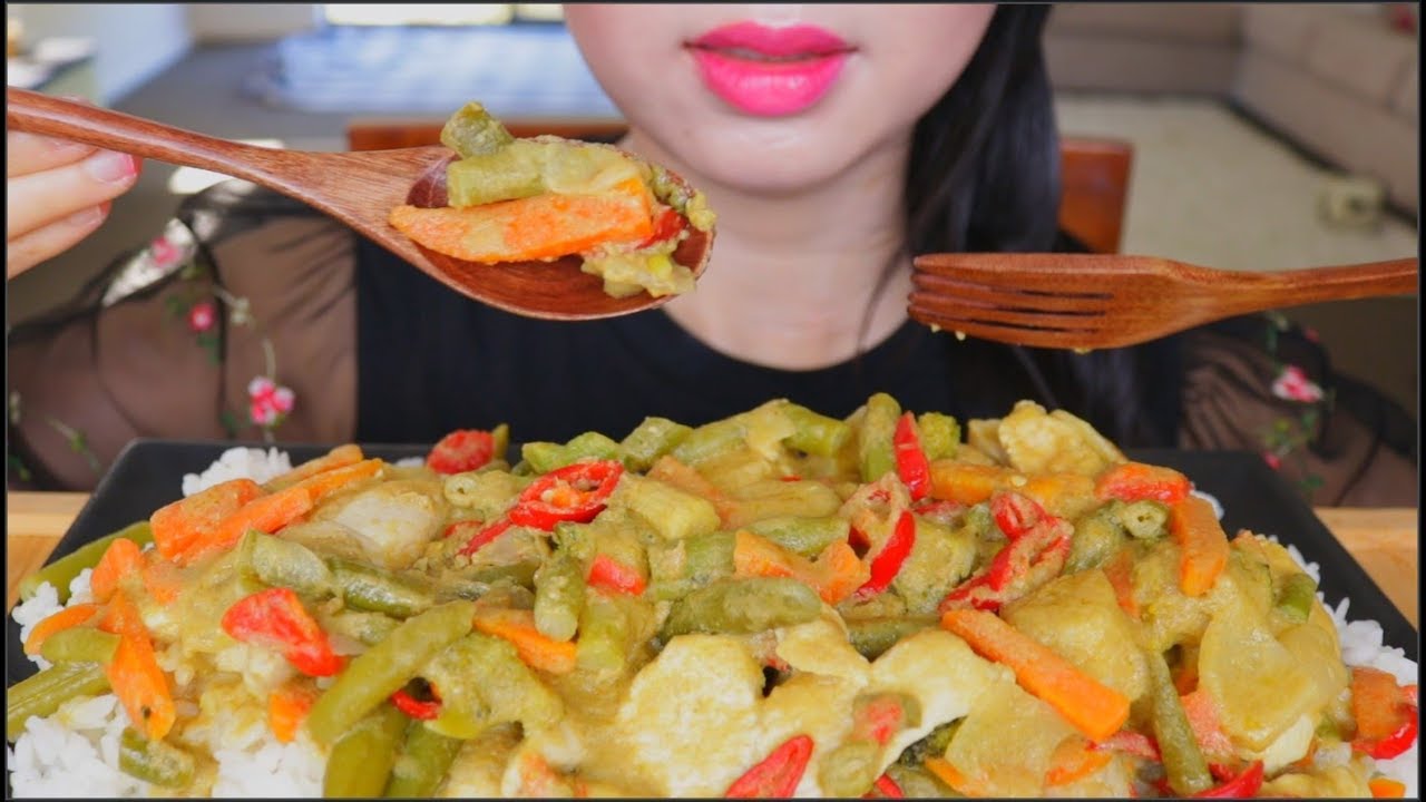 ASMR THAI GREEN CURRY | RICE | EATING SOUNDS | NO TALKING