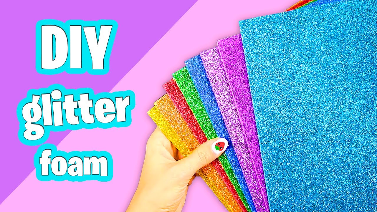 DIY Homemade glitter paper / glitter cardstock / How to make glitter sheet at home