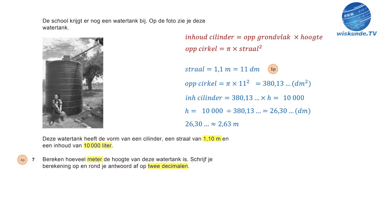 Wiskunde examen vmbo GL TL 2019 tv 1 opg 5 t/m 8 - wiskunde TV