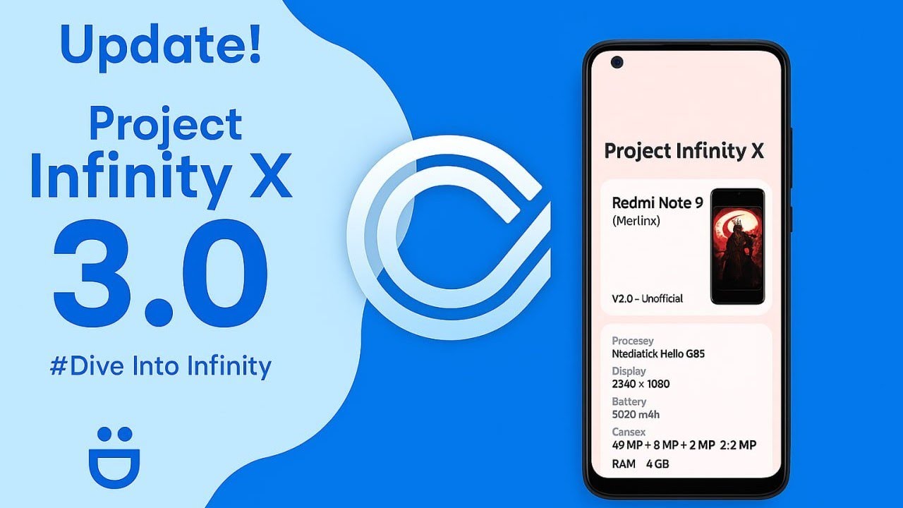 Infinity X v3.0 android 16 Untuk redmi Note 9,rom smooth dengan versi android terbaru