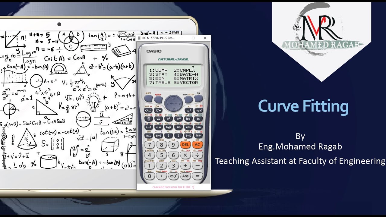 Curve fitting using Calculator II استخدام الاله الحاسبة