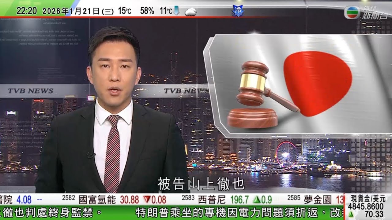 無綫TVB1000一小時新聞｜日本前首相安倍晉三遇刺案　被告山上徹也被判終身監禁｜有彈珠機店以近萬元禮品作招徠　玩法添「賠率」元素或違法｜南丫海難 有死者家屬不滿法庭水密門結論 政府強調已有四人被定罪