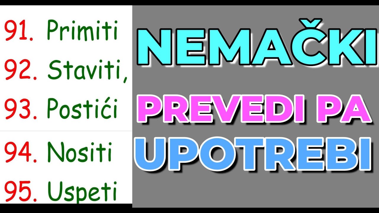 NEMAČKI - UPOTREBITE SAMOSTALNO 100 NEMAČKIH GLAGOLA  -IAKO SU GLAGOLI ZA A1 NIVO OVA VEŽBA NIJE
