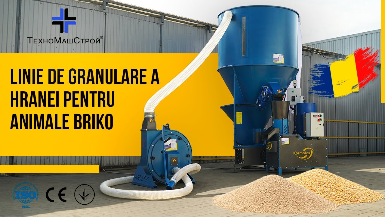 Linie complexă pentru producția de furaje mixte BRIKO. Ciclul complet de producție a furajelor mixte