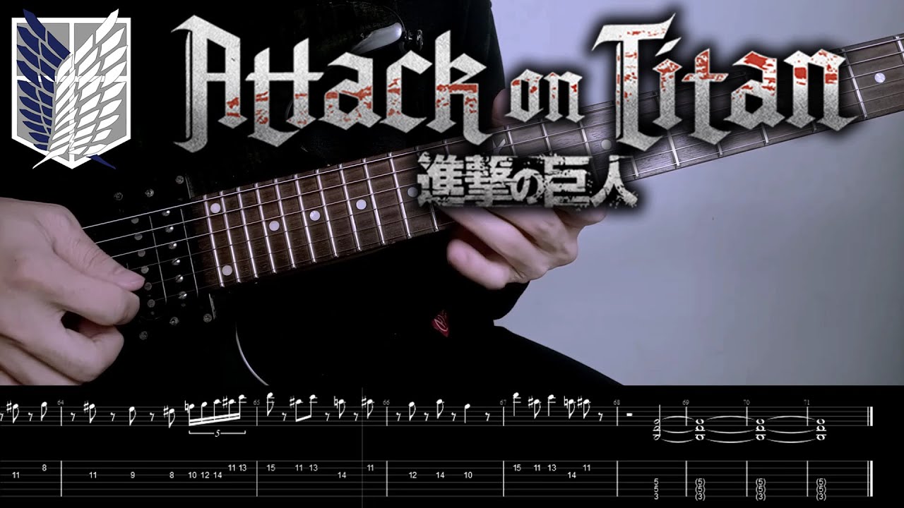 [ TABS ] Attack on Titan Op 1 - Instrumental Guitar Cover  ( Guren No Yumiya )