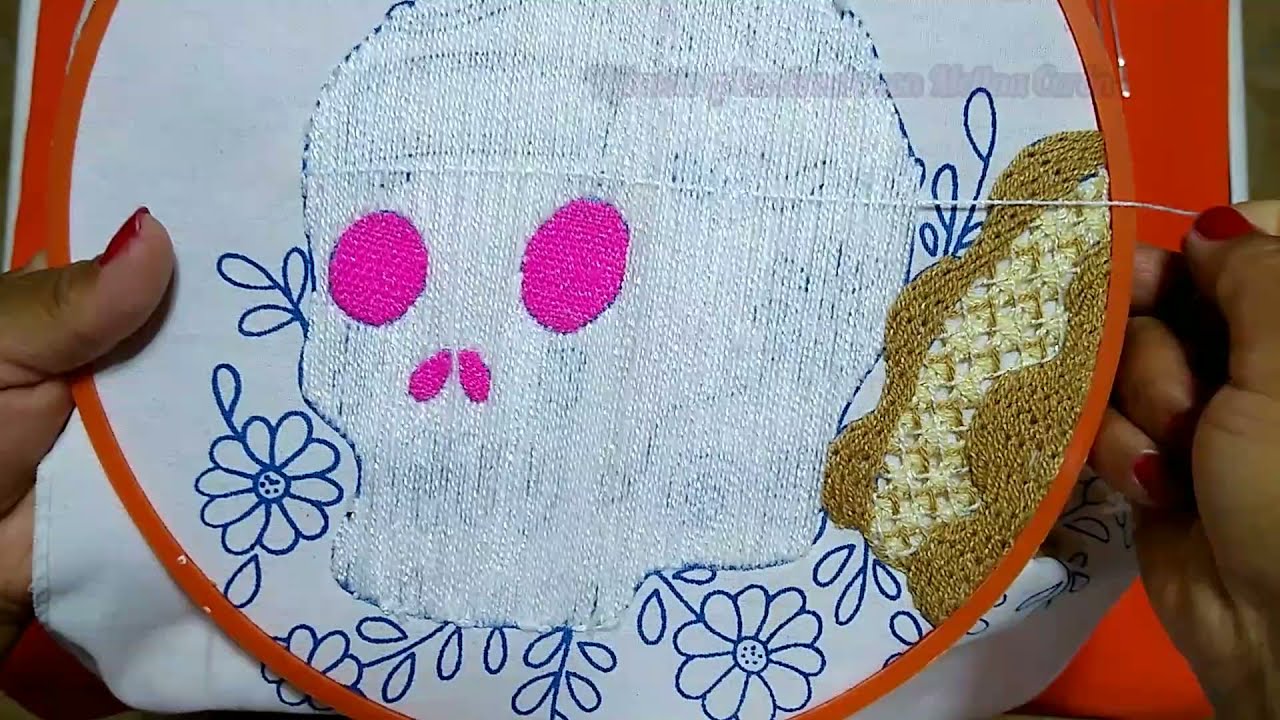 Bordando calaverita dia de muertos/Parte 2 de 3/ Tejiendo y bordando con Melina