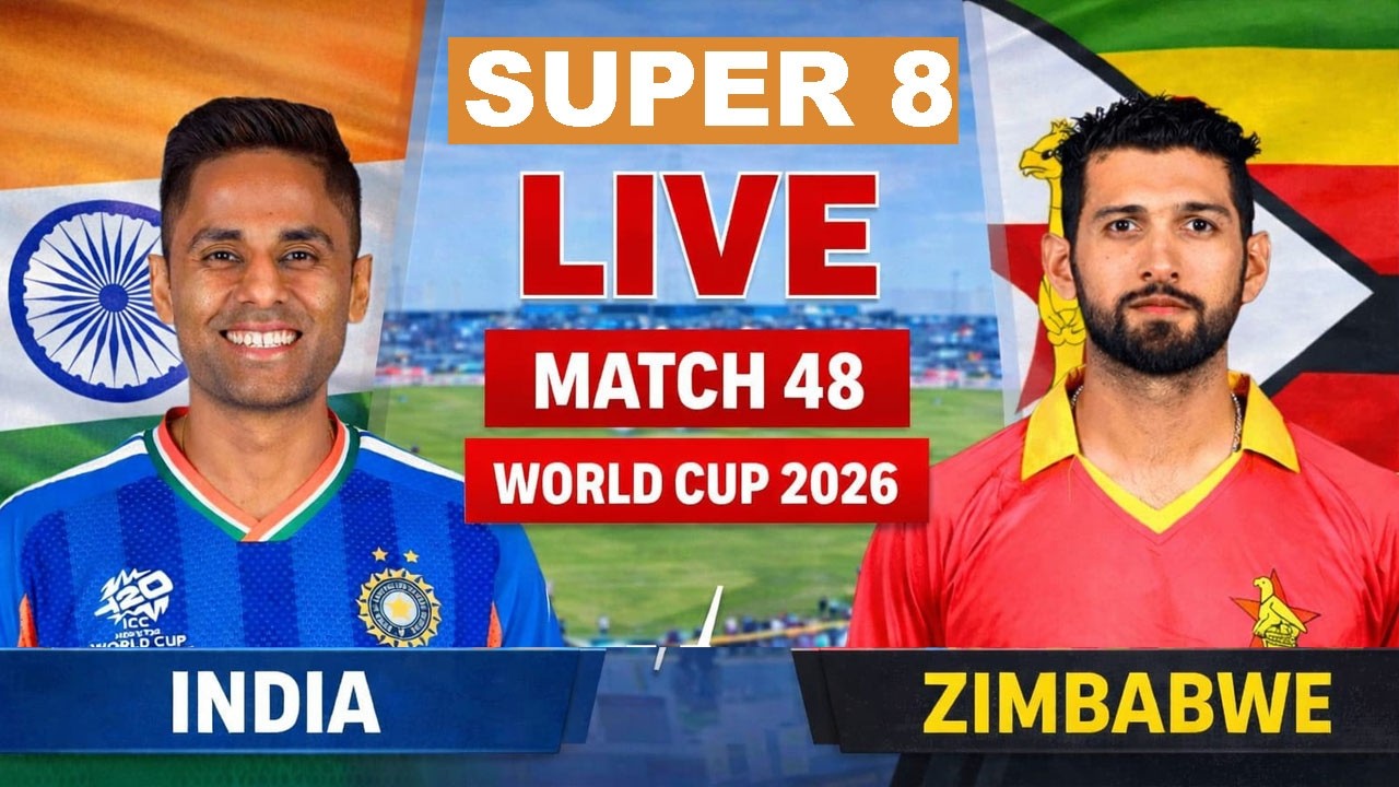 Live: IND Vs ZIM T20 WC Match | Live Cricket Match Today| IND vs ZIM 48th T20 1st innings 4