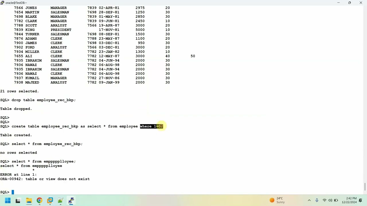 SQL CLASS 16