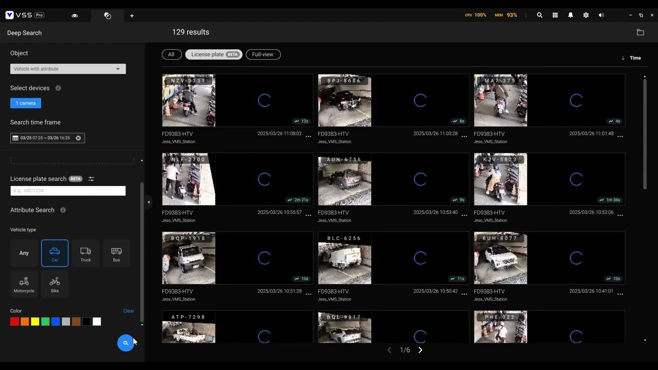 VSS Pro License Plate Search with Fuzzy Search