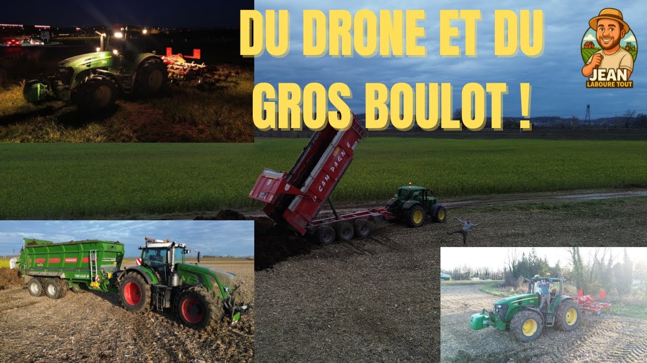 22 Vu du drone, &ccedil;a envoie ! Labour, fumier et gros tracteurs 🚜🔥