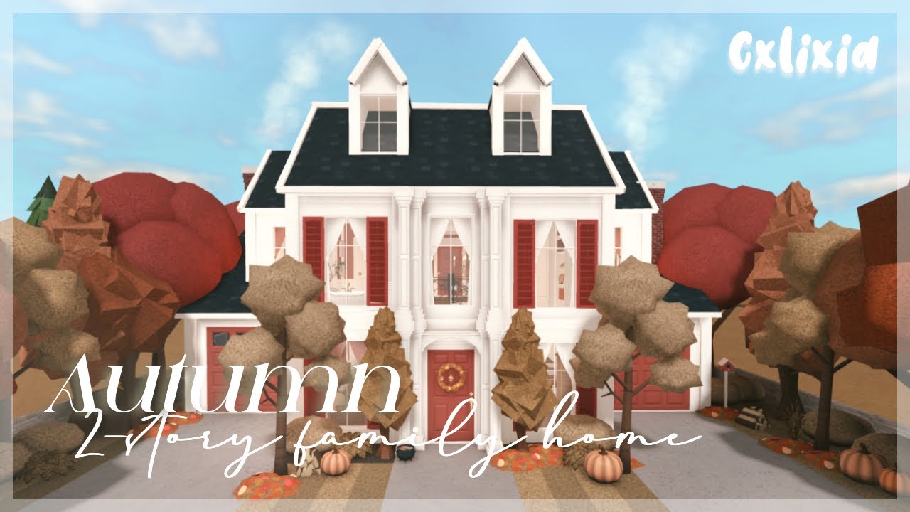 Bloxburg: Autumn Colonial Family Home (Exterior) 🍂 ☕ | Roblox House Build | Speedbuild