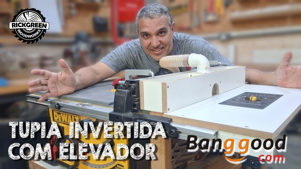 Tupia Invertida com Elevador na Mesa da Serra de Bancada