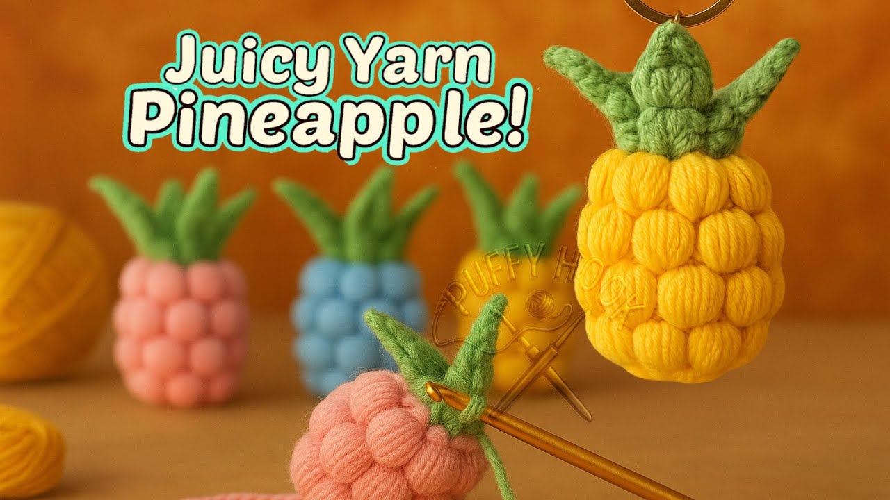 “How to Crochet a Pineapple 🍍 | Fast, Cute & Tropical Keychain Idea”