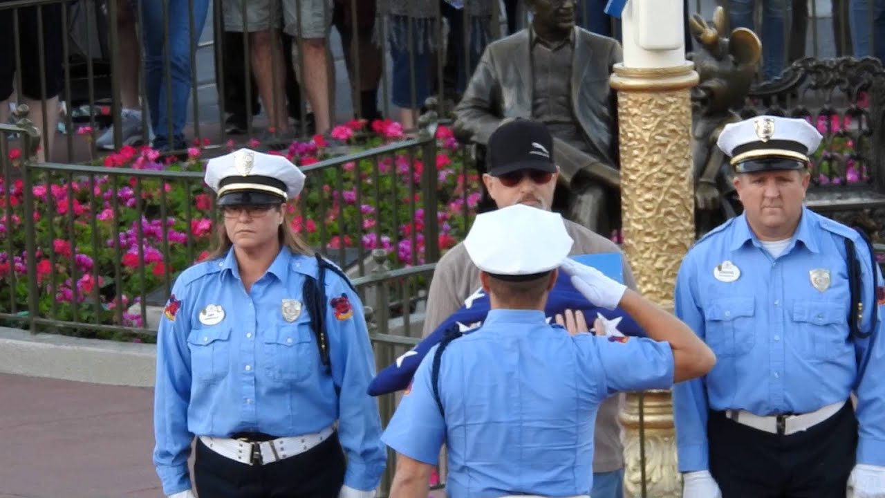 Full Flag Retreat at Walt Disney World's Magic Kingdom January 29, 2016