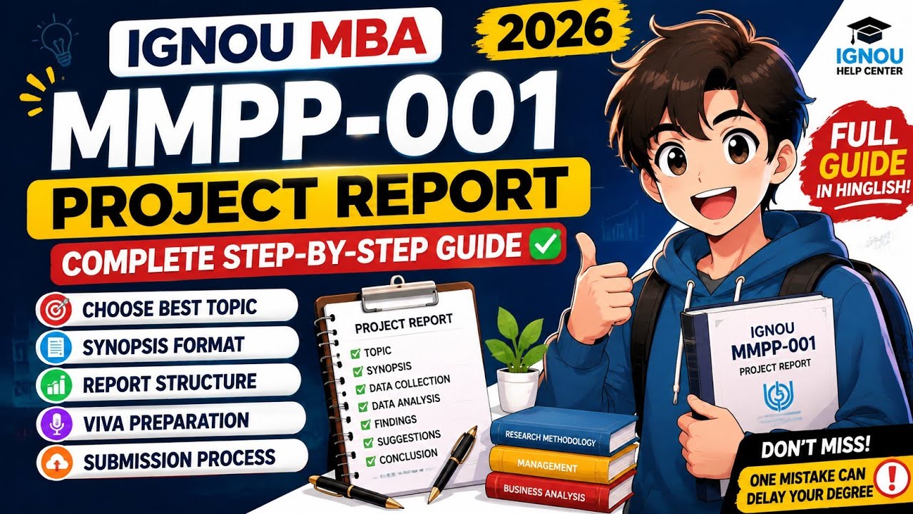 IGNOU MMPP-001 Project Report 2026 🔥 Complete Guide | Topic, Synopsis, Report Format, Viva