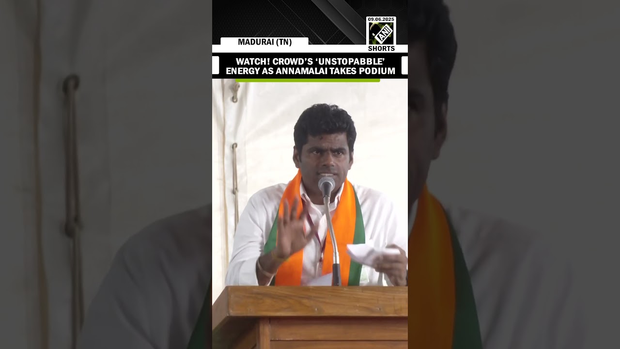 Tamil Nadu: Crowd&rsquo;s unstoppable energy as Annamalai takes podium during rally in Madurai