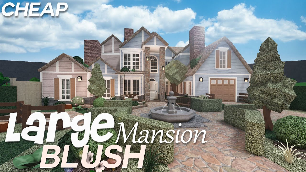 Large blush summer mansion | Bloxburg | Cheap + new update items