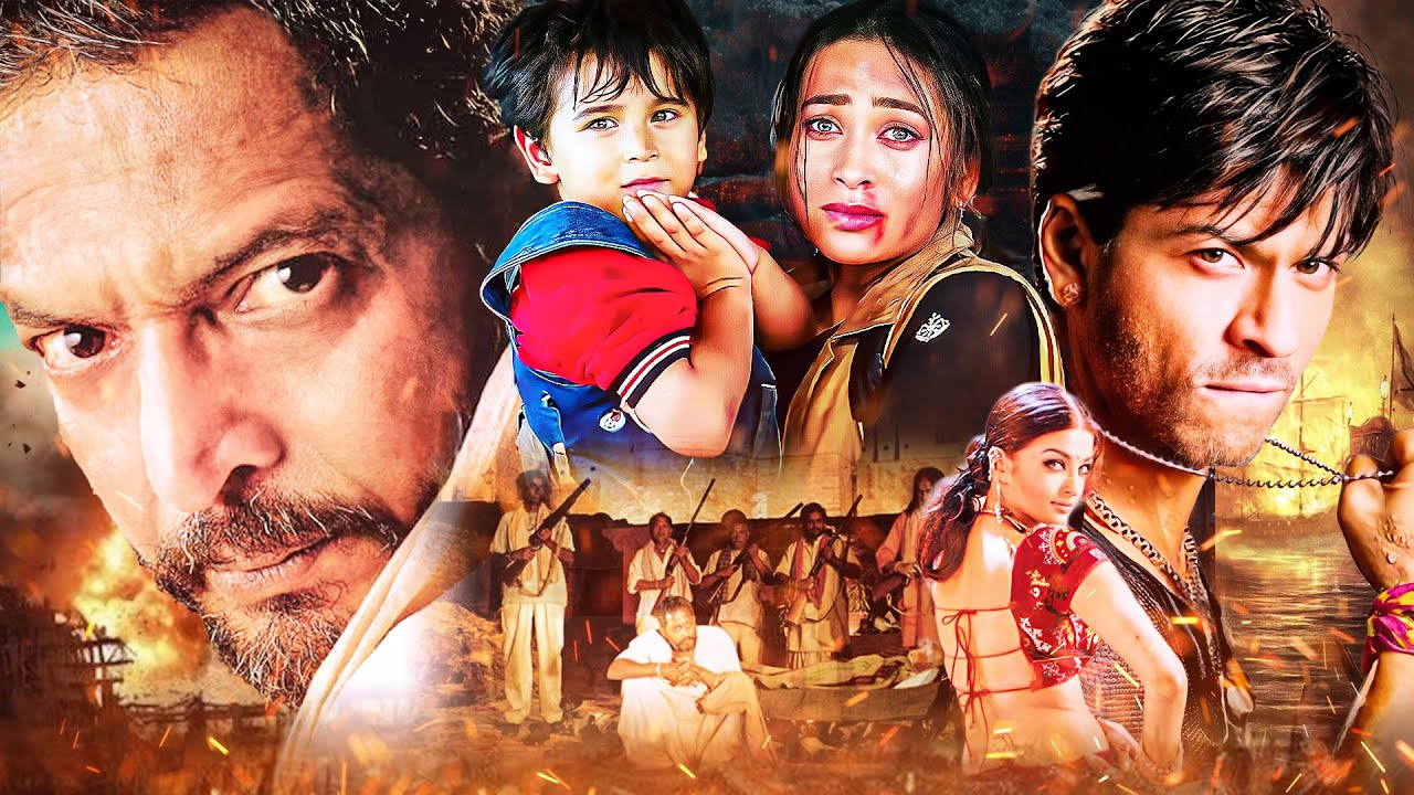 गांव के दो ताकदवान घरानों की खूनभरी रंजिश एक्शन मूवी | Shahrukh,Nana Patekar,Karishma Kapoor