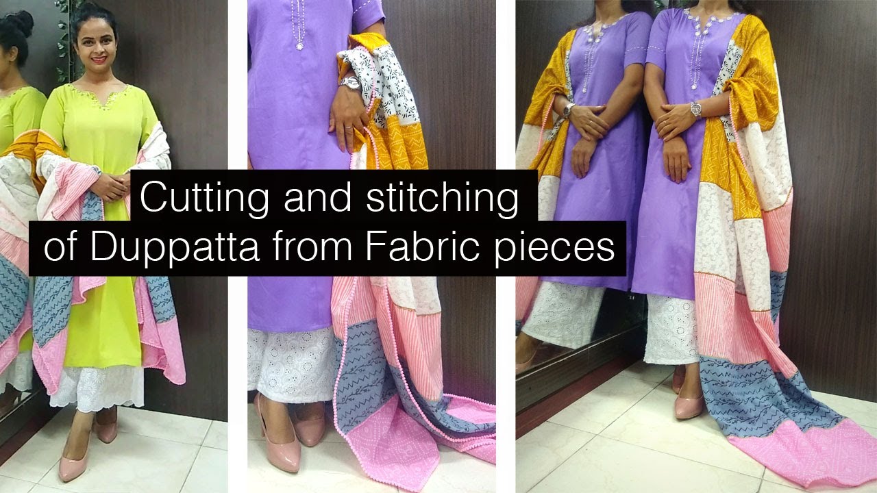 How to make Duppatta with leftover fabrics and Laces