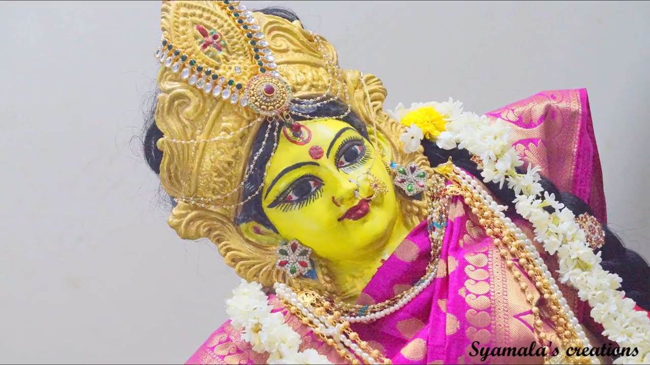 Varalaxmi idol saree draping