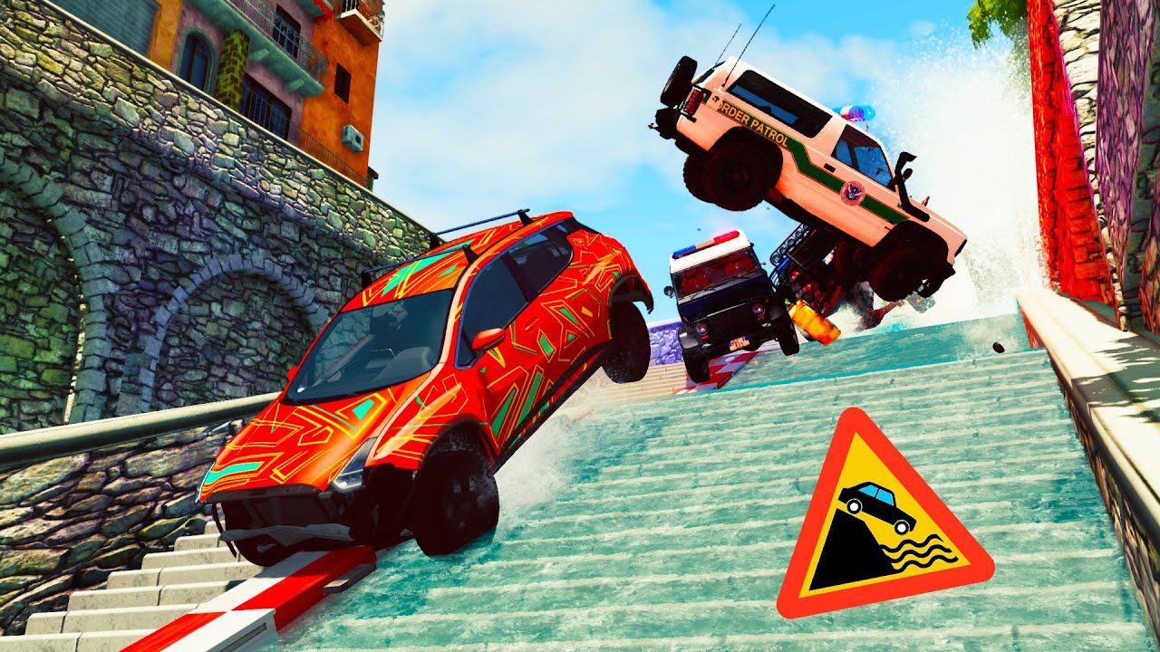 Cars vs Stairs #1 - BeamNG DRIVE