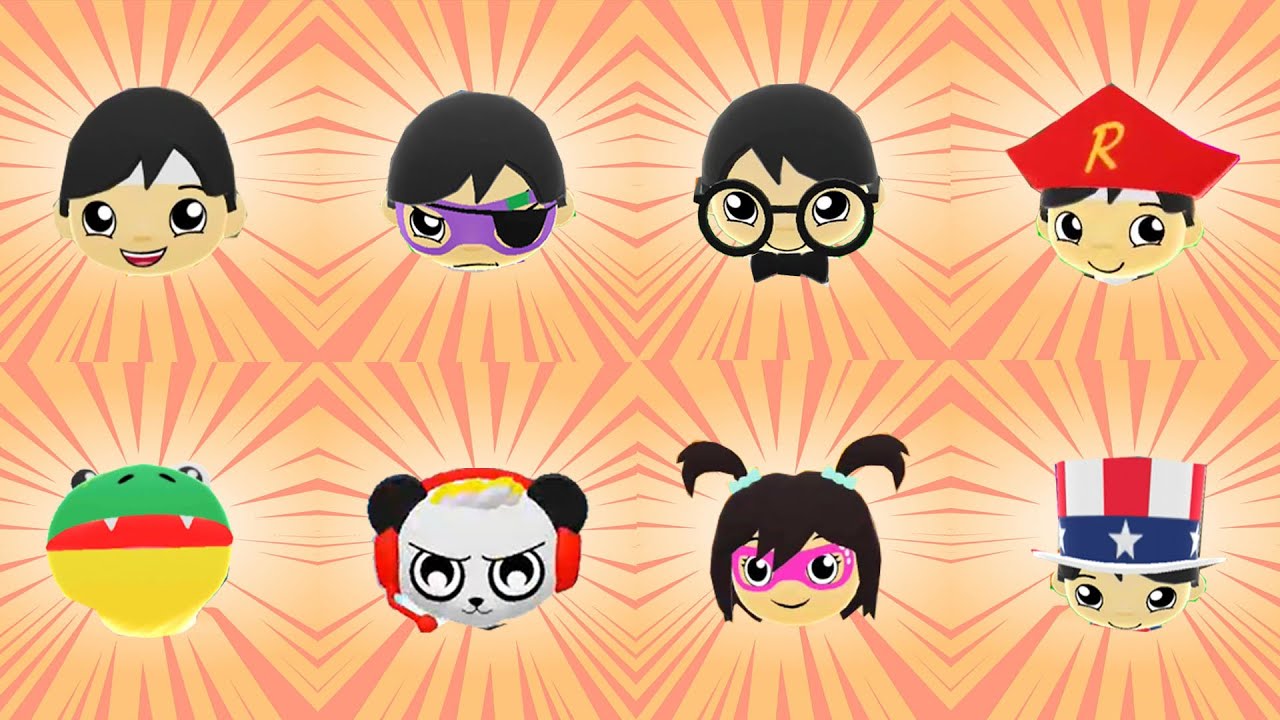 TAG WITH RYAN UPSIDE DOWN WITH GHOST RYAN VS COUNT RYAN VS SANTA RYAN ALL EIGHT CHARACTERS
