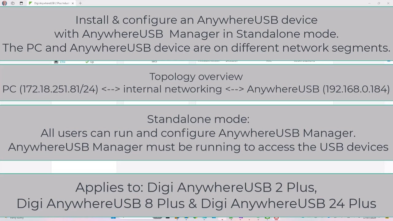 Install & Configure a Digi AnywhereUSB Plus device with AnywhereUSB Manager in Standalone mode