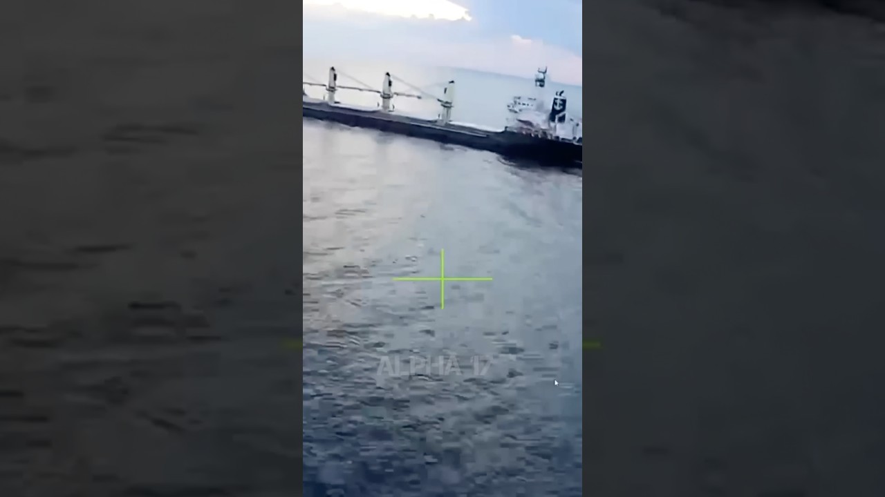 Geran drone attacks cargo ship. #Shorts