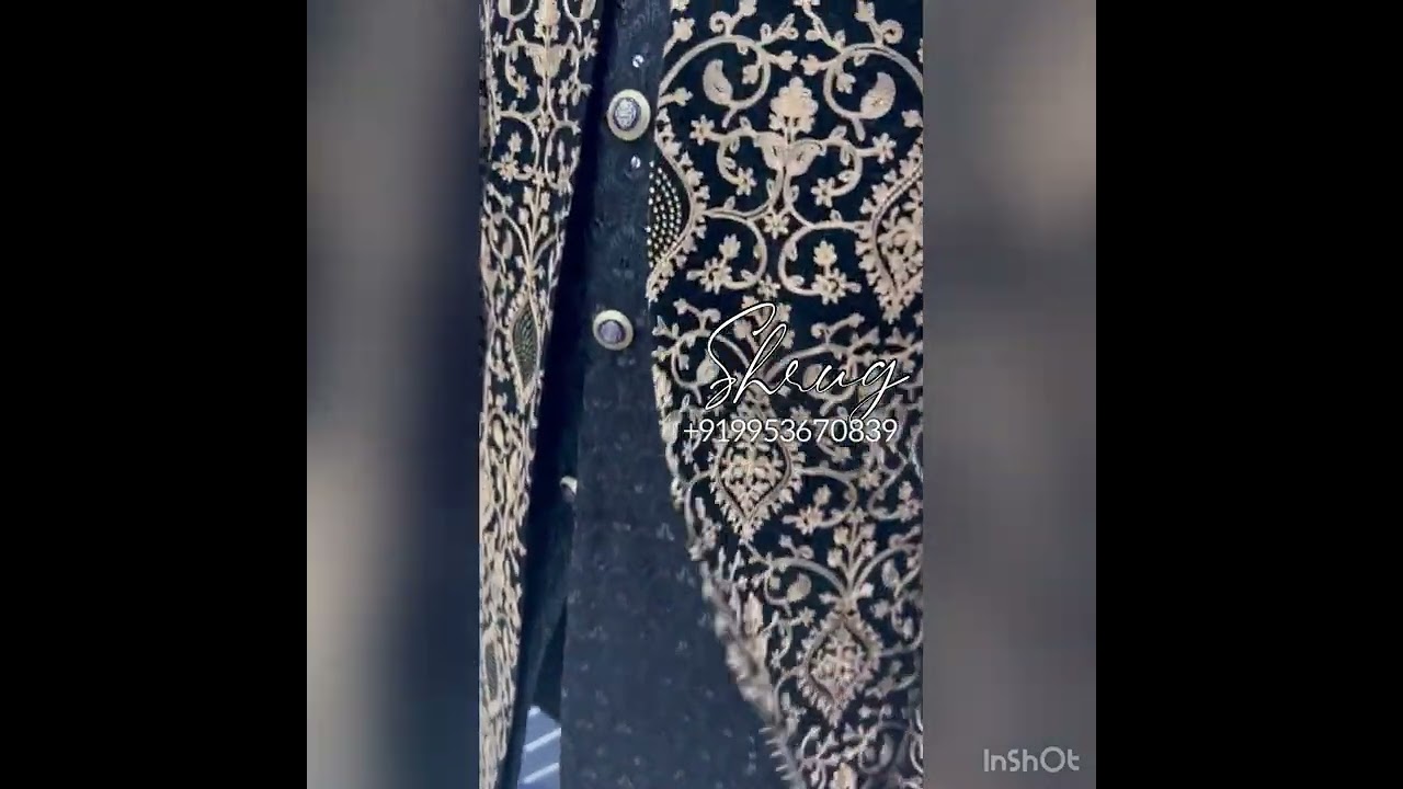 Black Indowestern Achkan For Men