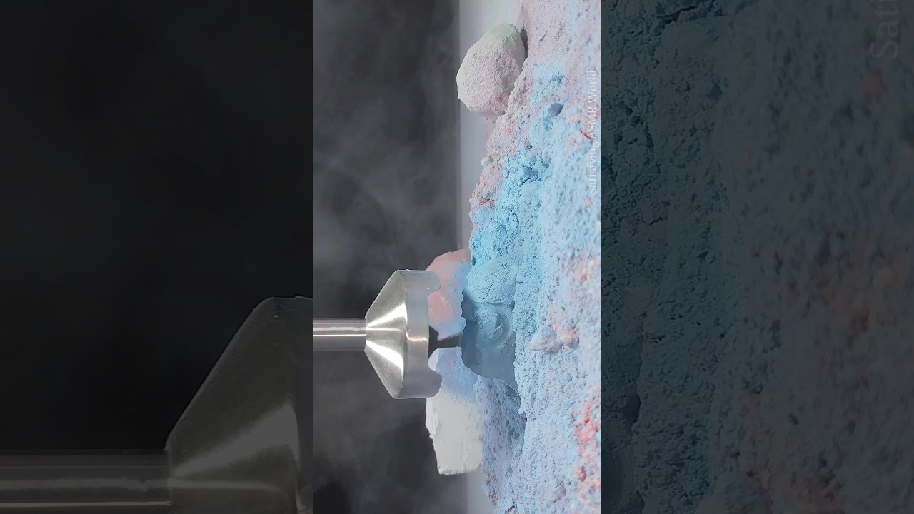 Gym Chalk asmr Chalk Crushing with hand blender #shorts #chalk #chalkcrushing