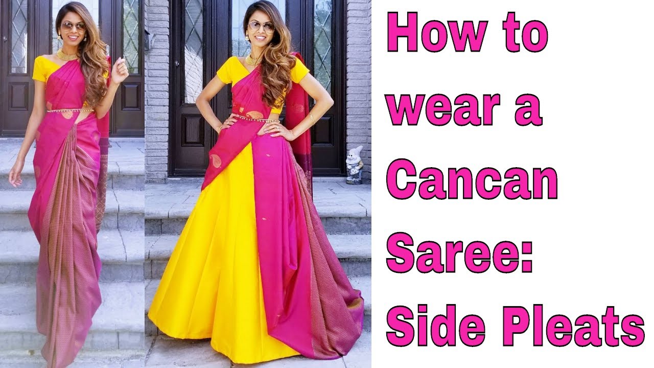 How to wear a Cancan Saree: Side Pleats | Tia Bhuva