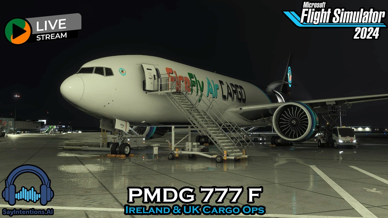 PMDG 77F | Ireland and UK Cargo Ops | SayIntentions AI ATC | MSFS 2024