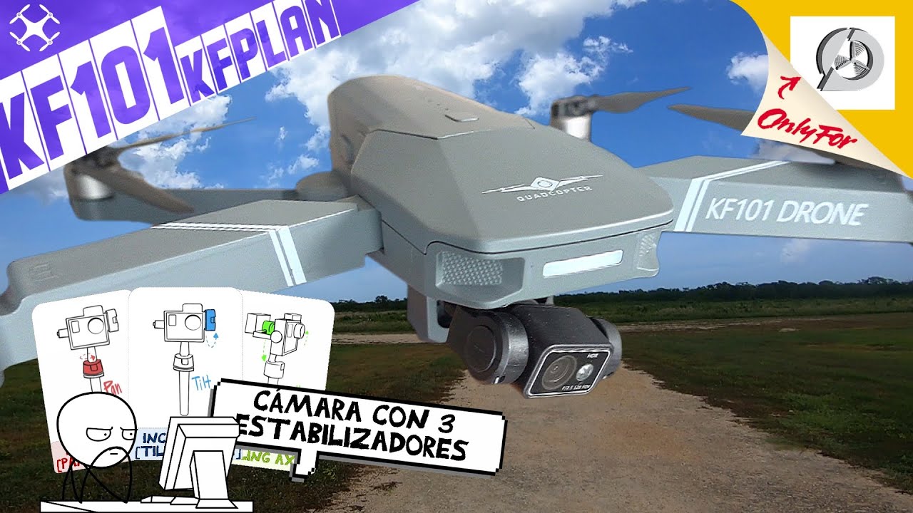 Drone económico con estabilizador de 3 Ejes KF101 KFPLAN ¡CASI BUENO! |DRONEPEDIA