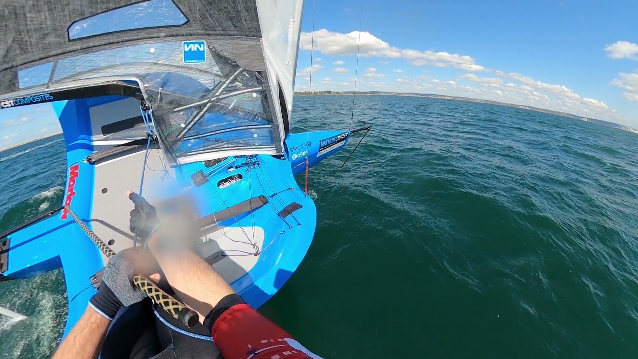 Rocket R2 moth sailing on Portland Harbour