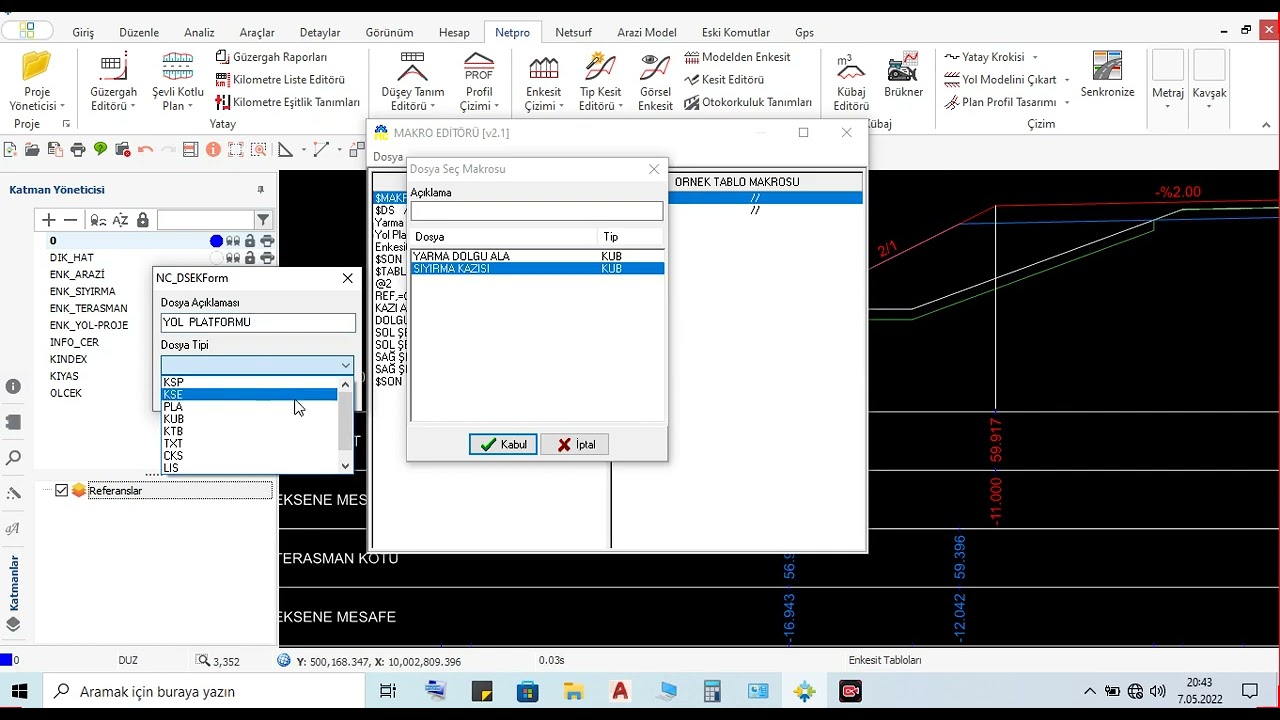Netcad enkesit tabloları nasıl oluşturulur videosu