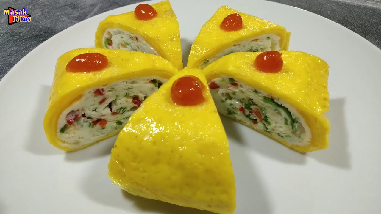 TELUR AJA KELIHATAN MEWAH, BEGINI CARA MASAK TELUR GULUNG SEDERHANA TAPI CANTIK | MASAK DI KOS #14