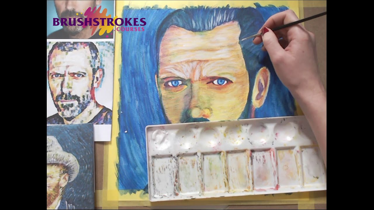 Van Gogh Style Portrait of Hugh Laurie using Watercolour Pencils.
