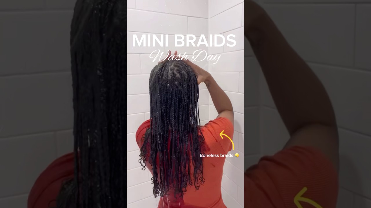Mini braids Maintance | wash day #whatwasimadefor #minibraids #minibraidsonnaturalhair #itsashame