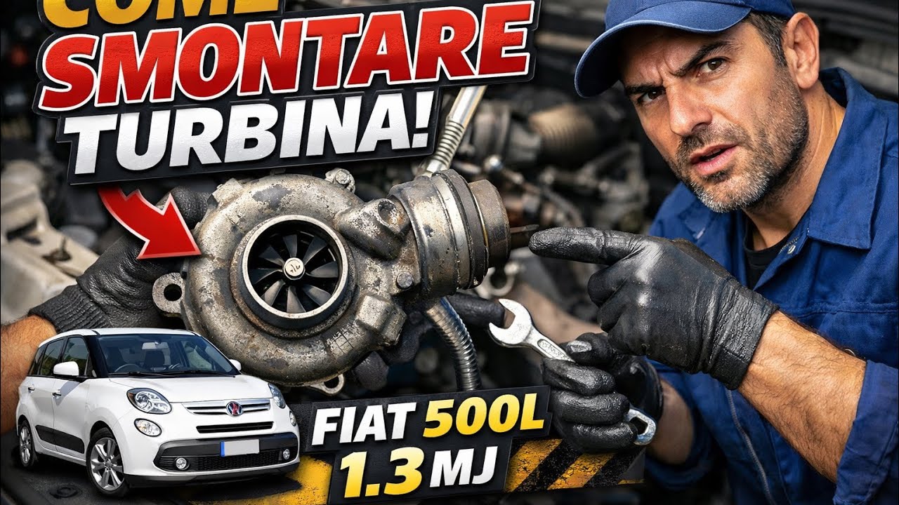 Come Smontaggio turbina Fiat 500L 1.3 Multijet  | Guida completa  #fiat500l #turbina #autotutorial 