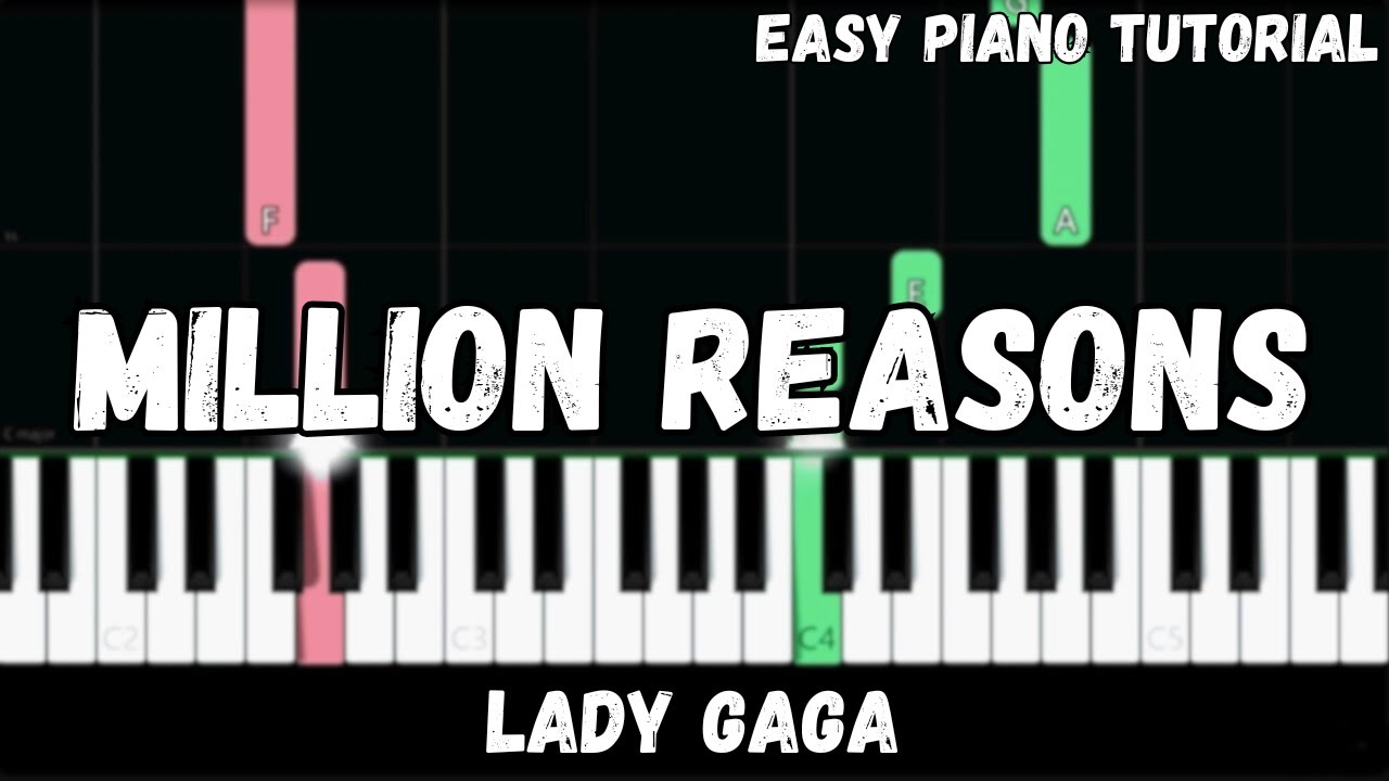 Lady Gaga - Million Reasons (Easy Piano Tutorial)