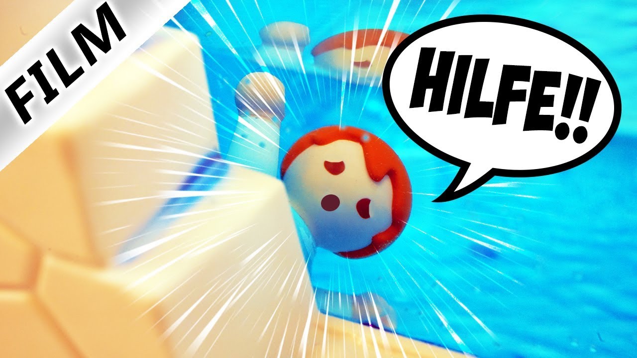 Playmobil Film deutsch EMMA IN POOL GESAUGT - Kann sie überhaupt schwimmen? Kinderfilm Familie Vogel