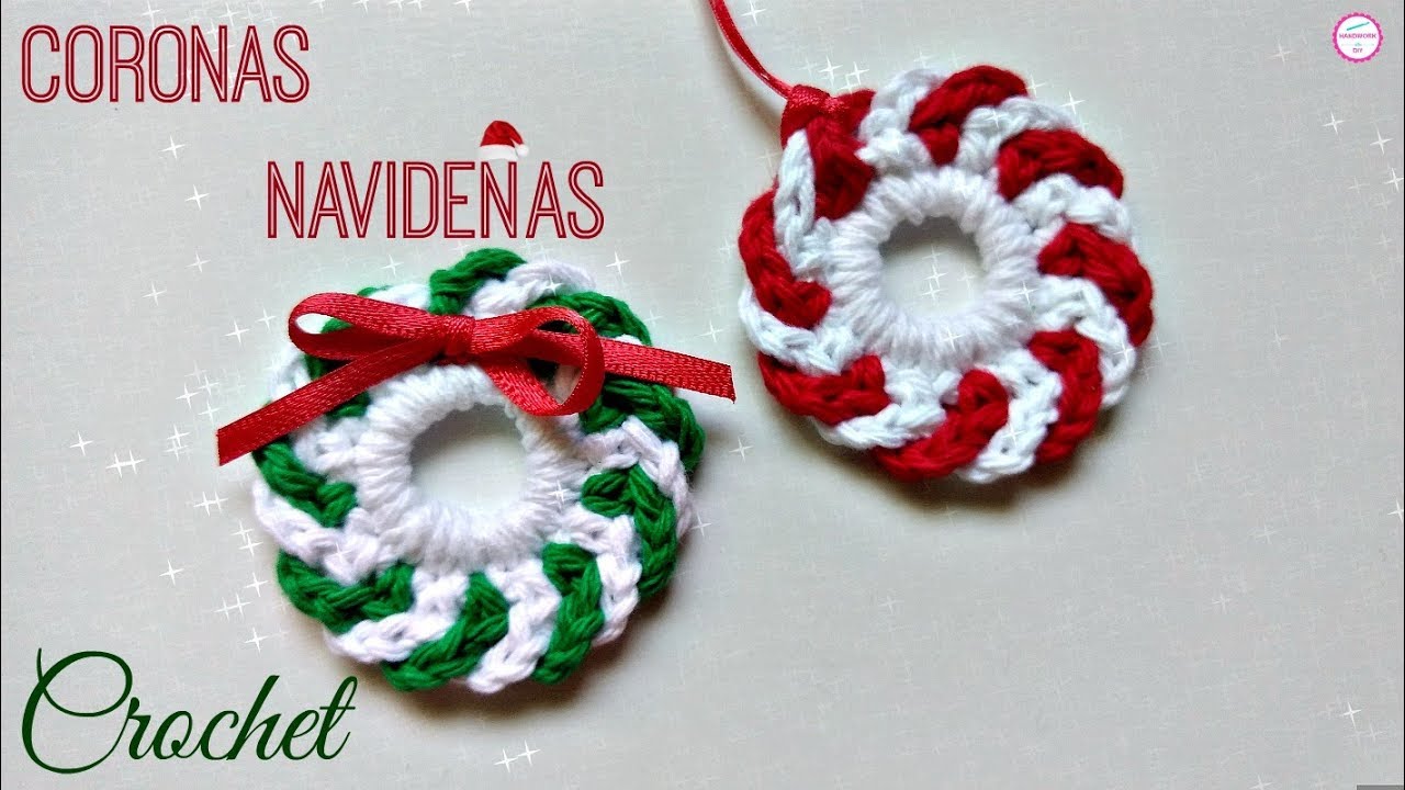 MINI CORONAS NAVIDEÑAS #CROCHET