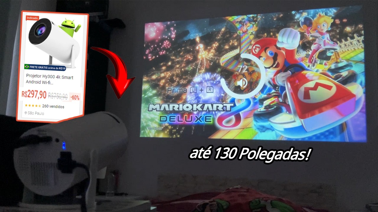 PROJETOR DE 299 REAIS DA SHOPEE! CINEMA EM CASA!