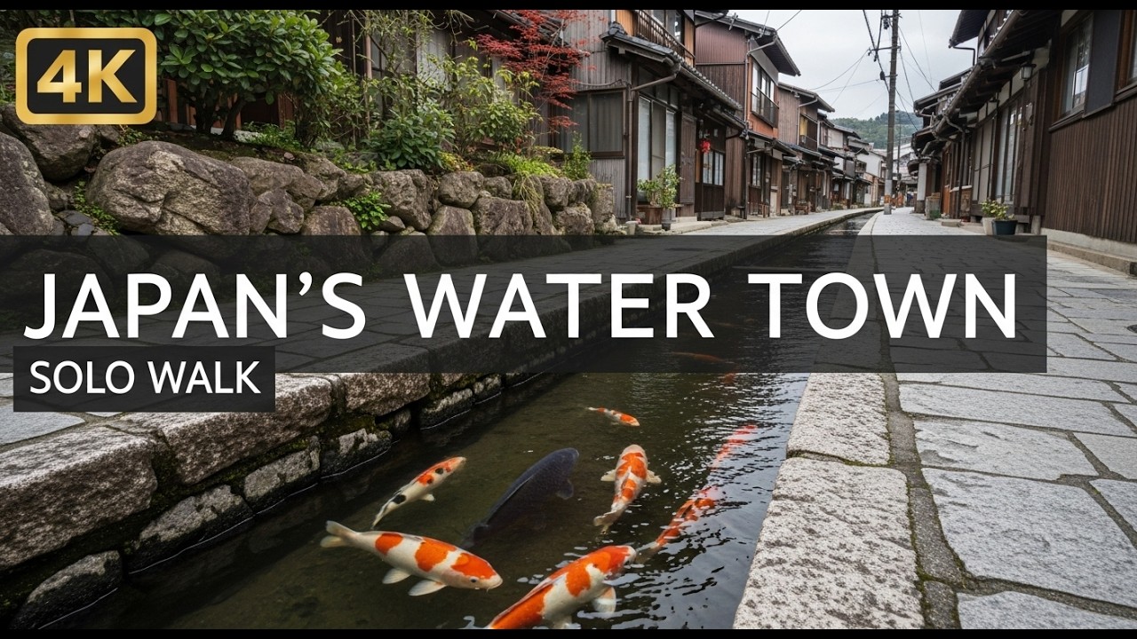 [4K] Japan's Historic Water Town with Koi Fish in the Streets!
