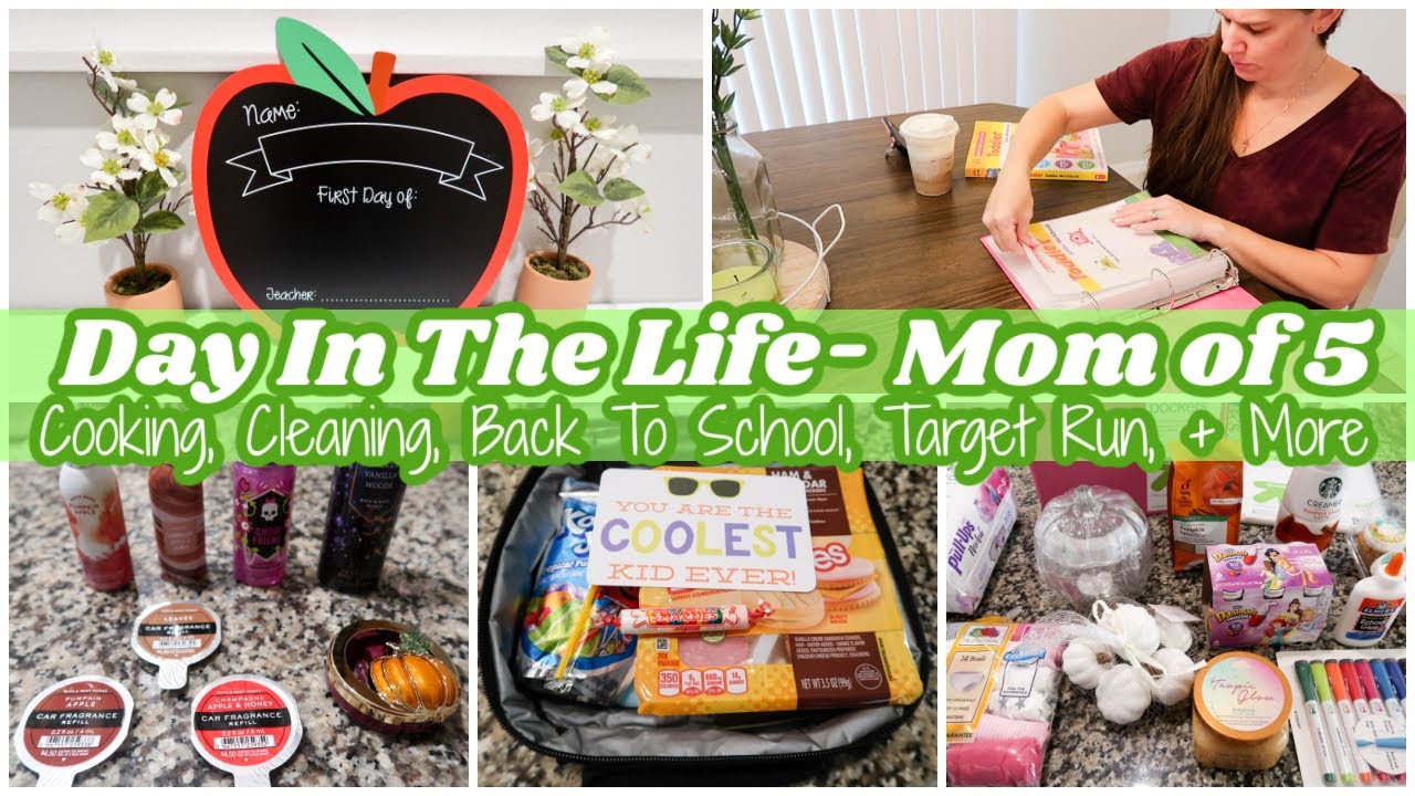 DAY IN THE LIFE OF A MOM OF 5 | SAHM DITL CLEANING, COOKING, FIRST DAY BACK TO SCHOOL, & MORE