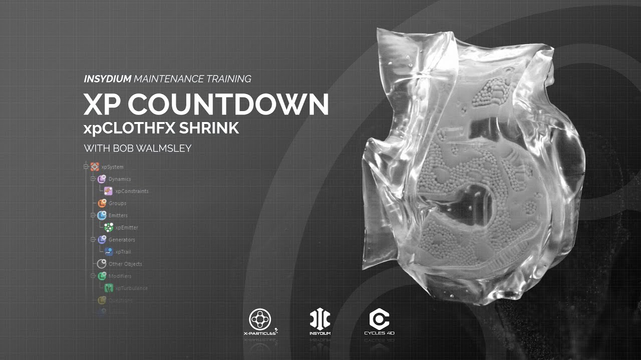 X-Particles shrink-wrap cloth animation, art direct motion & retime the simulation within Cinema 4D.