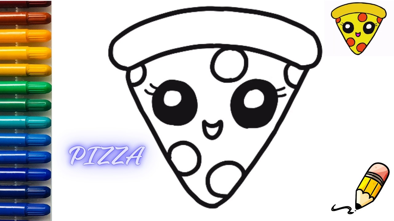 How to draw a pizza//drawing a pizza with easy step by step video for beginners.